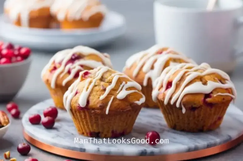 Glazed Cranberry Pecan Muffins